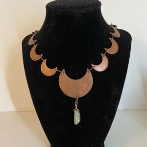 Crescent Moon Necklace, Handmade From Copper
